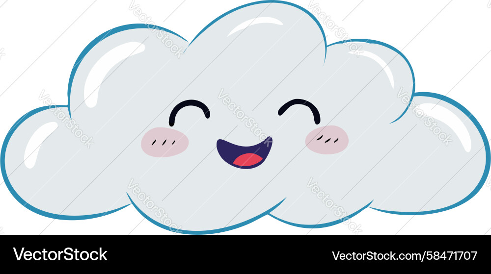 Smiling Cloud Character Vector Image