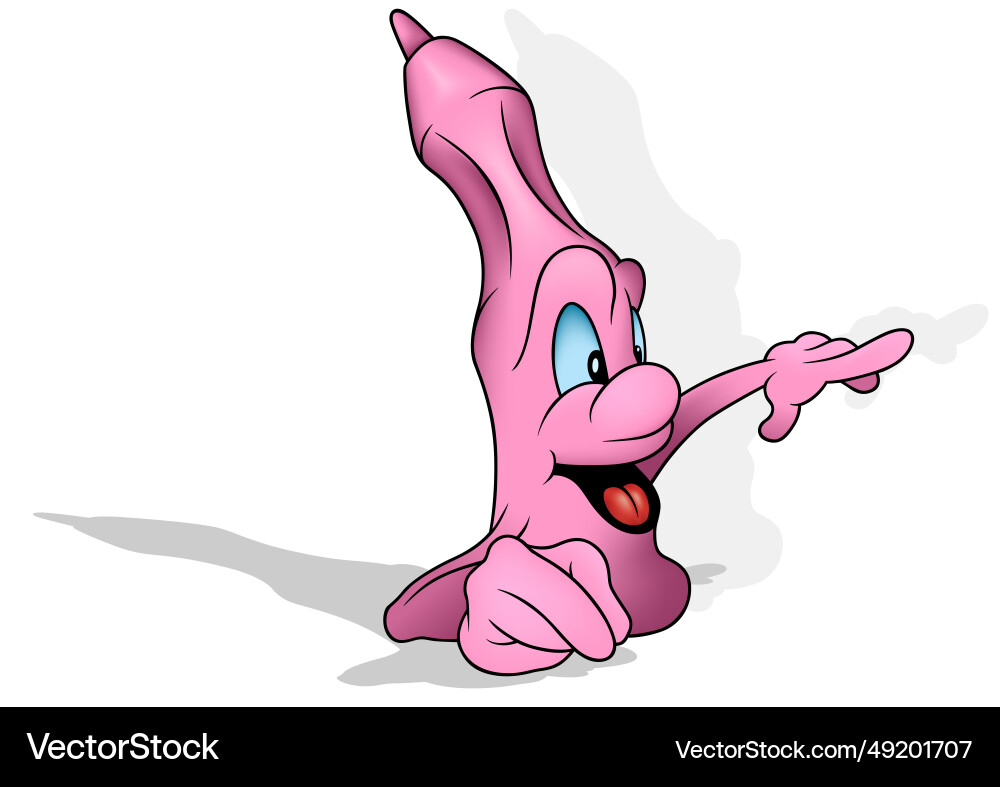 Smiling highlighter pointing with finger Vector Image