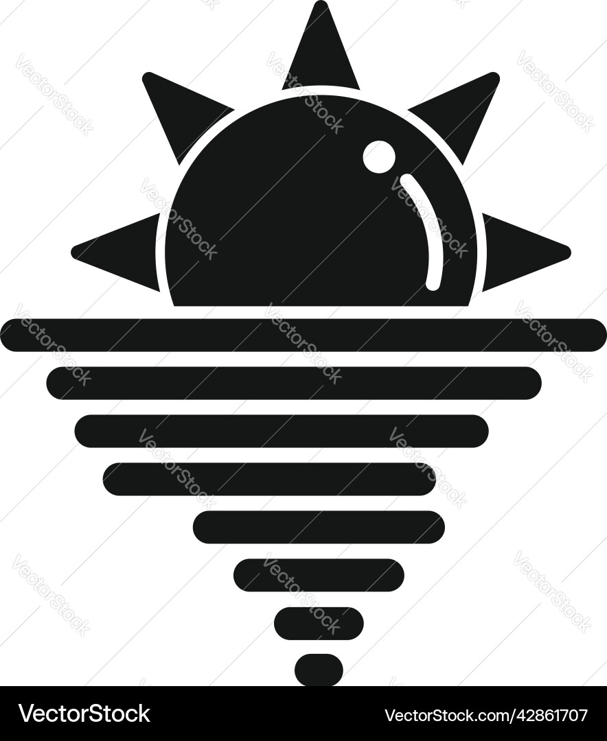 Sunset icon simple cloudy weather Vector Image