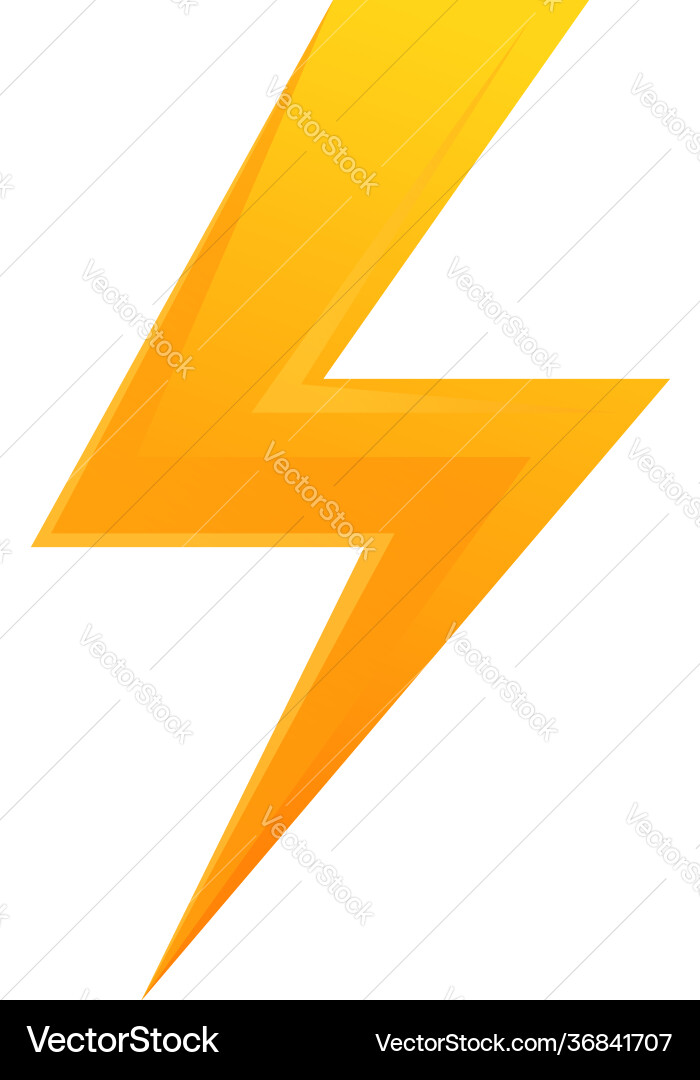 Thunderbolt button interface icon cartoon style vector image