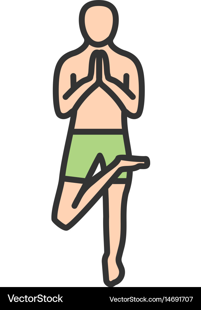 Tree pose right vector image