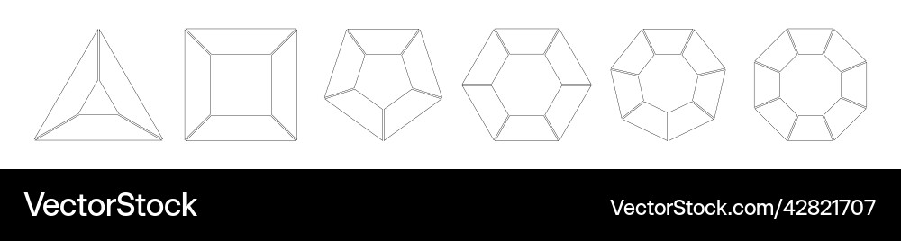Triangle and square infographic polygon set Triangle and square infographic polygon set Vector Image