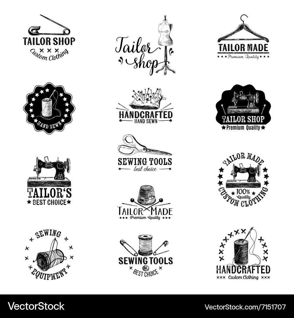 Vintage Tailor Labels & Badges vector image