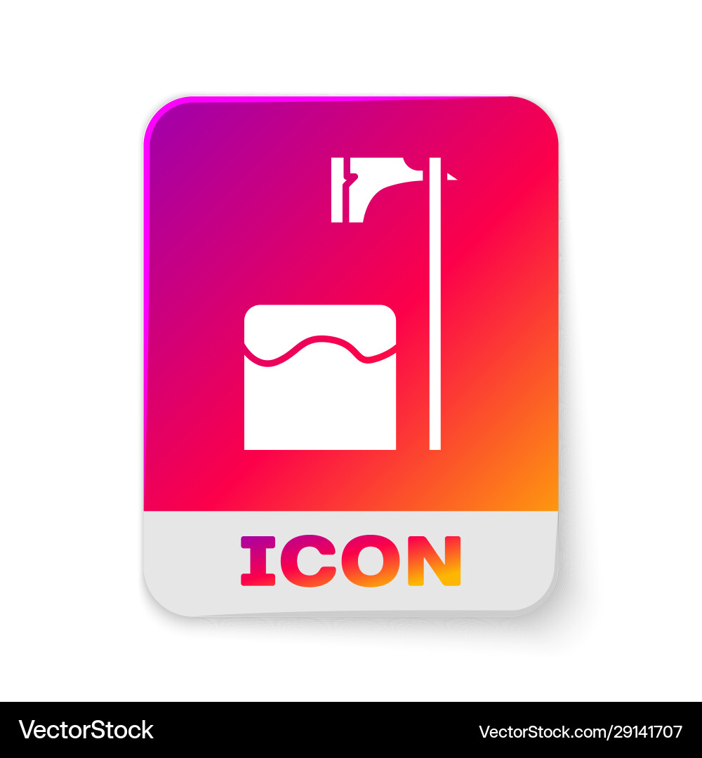 White executioner axe in tree block icon isolated White executioner axe in tree block icon isolated Vector Image