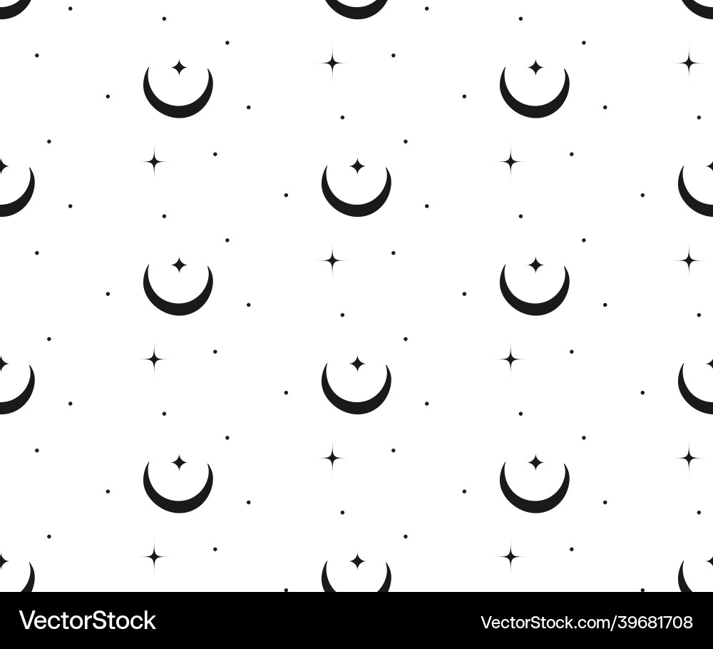 Abstract background seamless pattern star and moon vector image