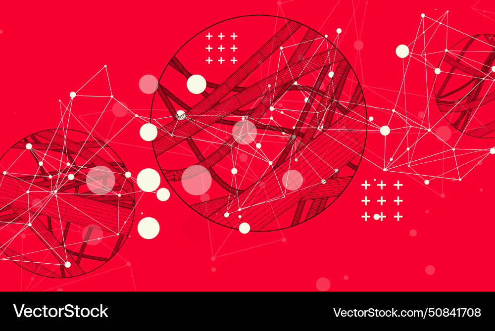 Abstract background with a wireframe dynamic Vector Image