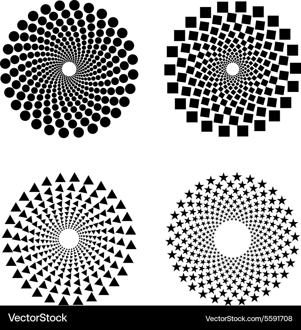 Abstract Halftone Patterns vector image
