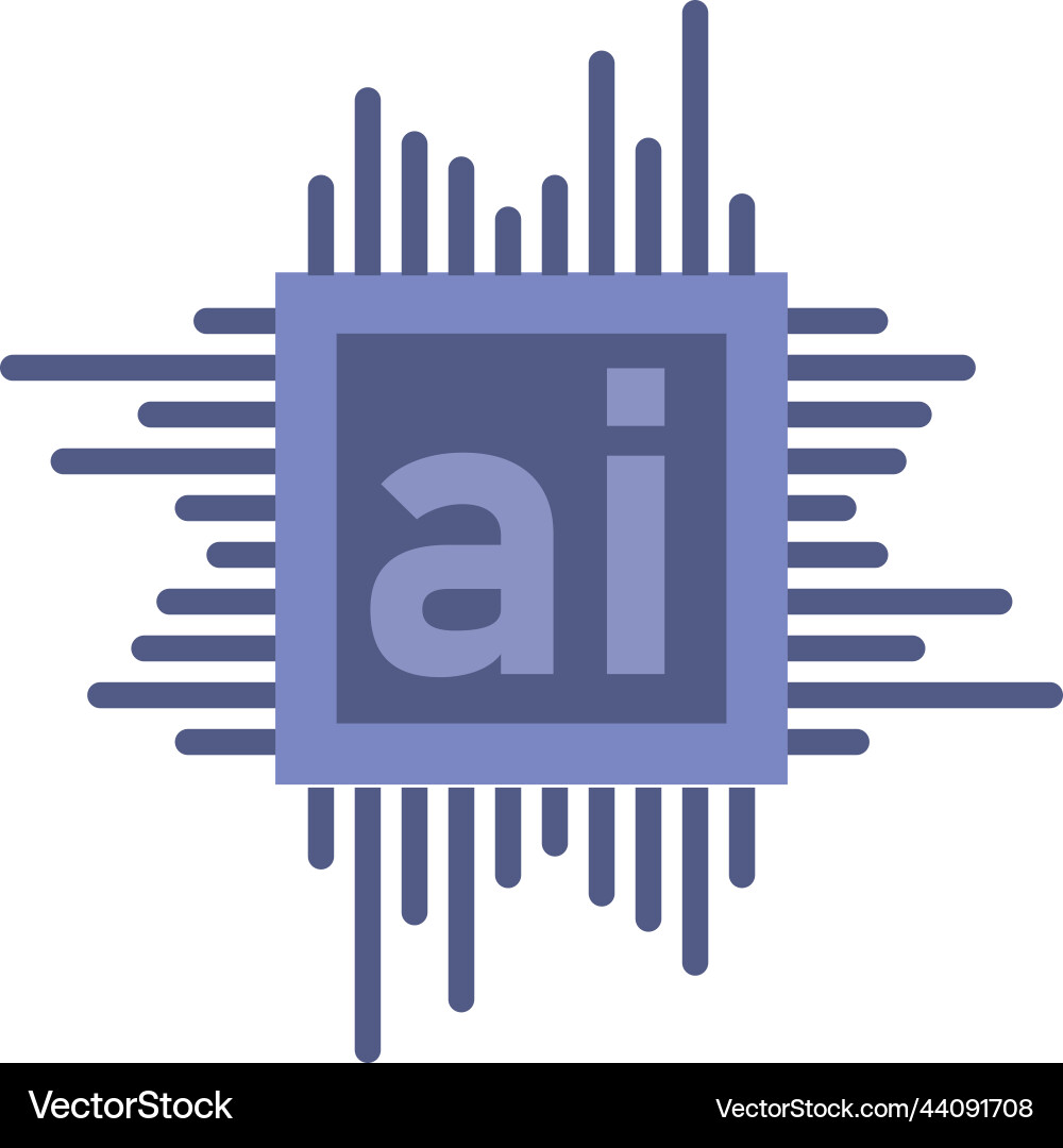 Ai chip processor technology vector image