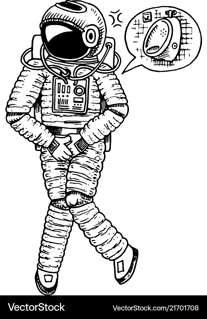 Astronaut with WC Symbol vector image