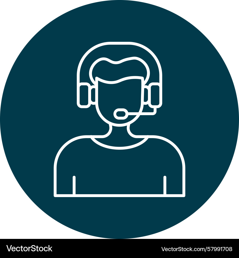 Call center line multi circle Vector Image