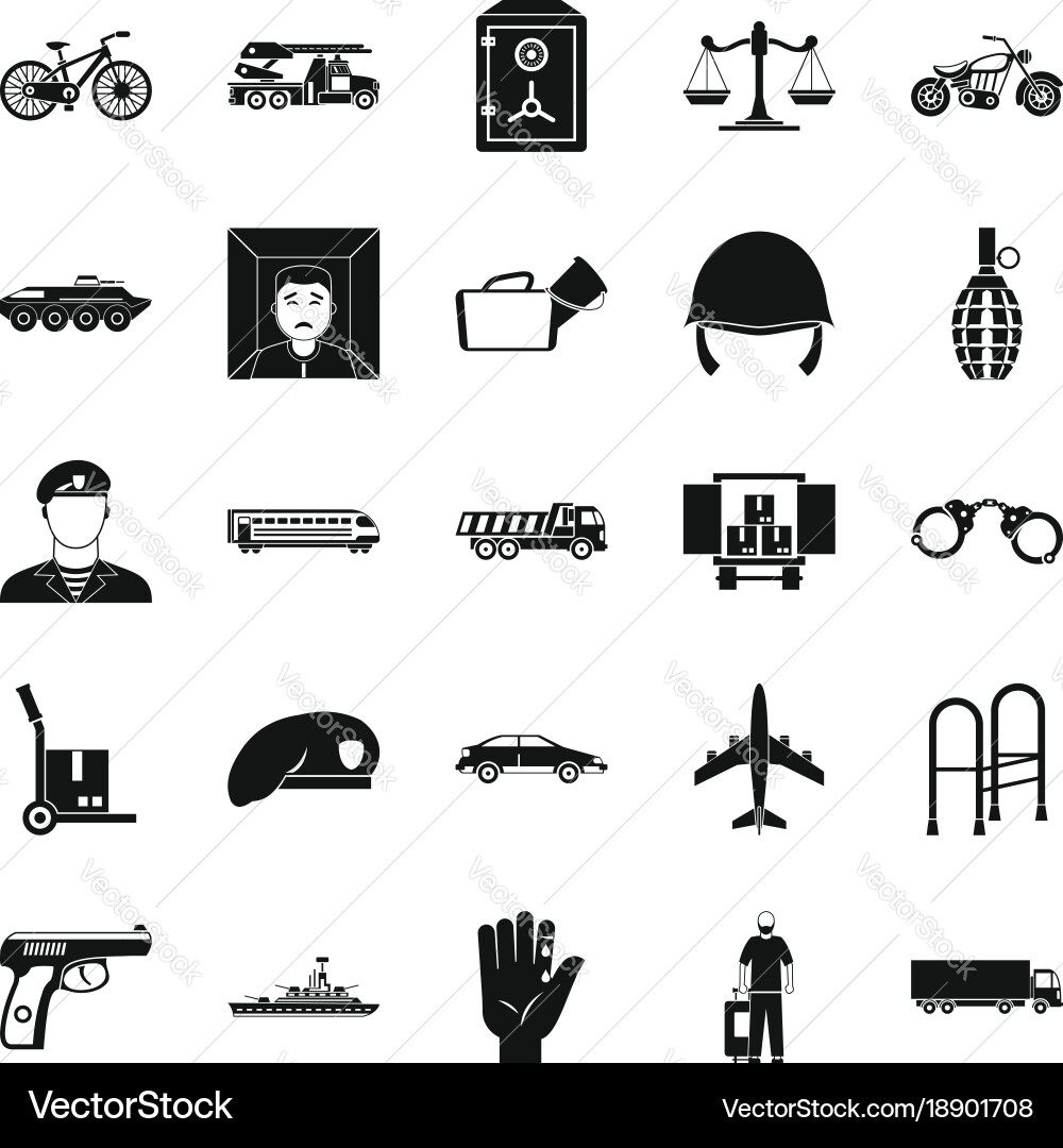 Charge icons set simple style vector image