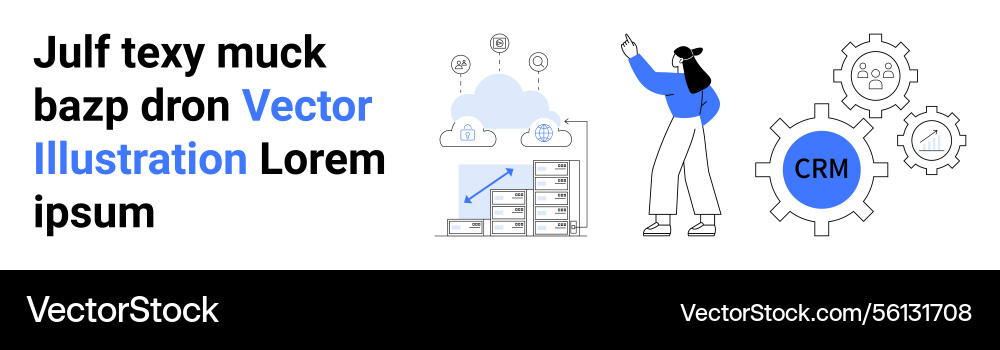 Cloud data analysis and crm integration Cloud data analysis and crm integration vector image