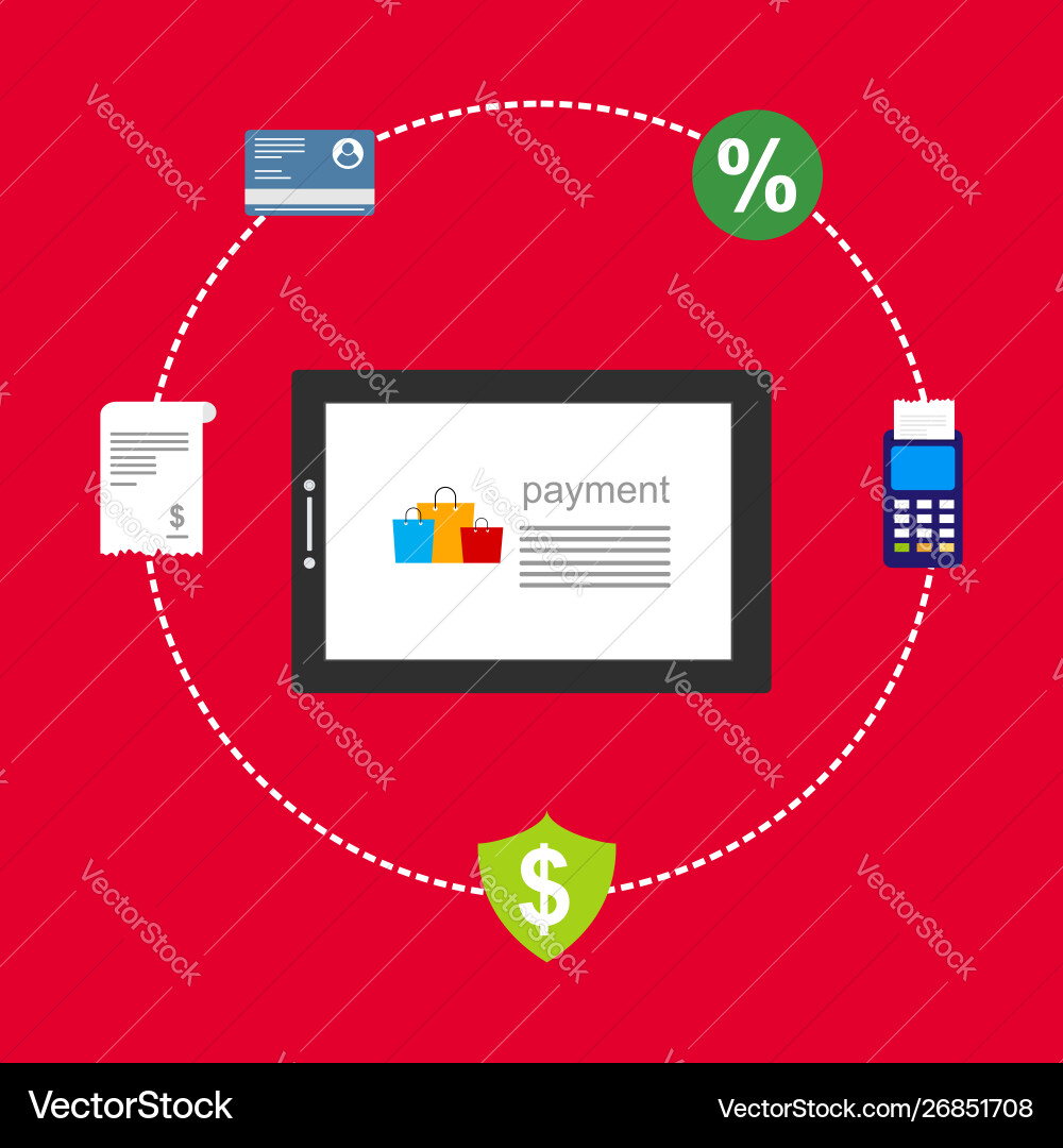 Concept online and mobile payments for web page Concept online and mobile payments for web page vector image