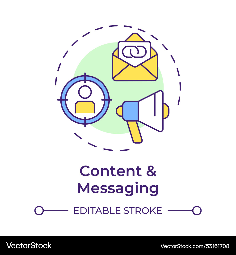 Content and messaging multi color concept icon Content and messaging multi color concept icon vector image