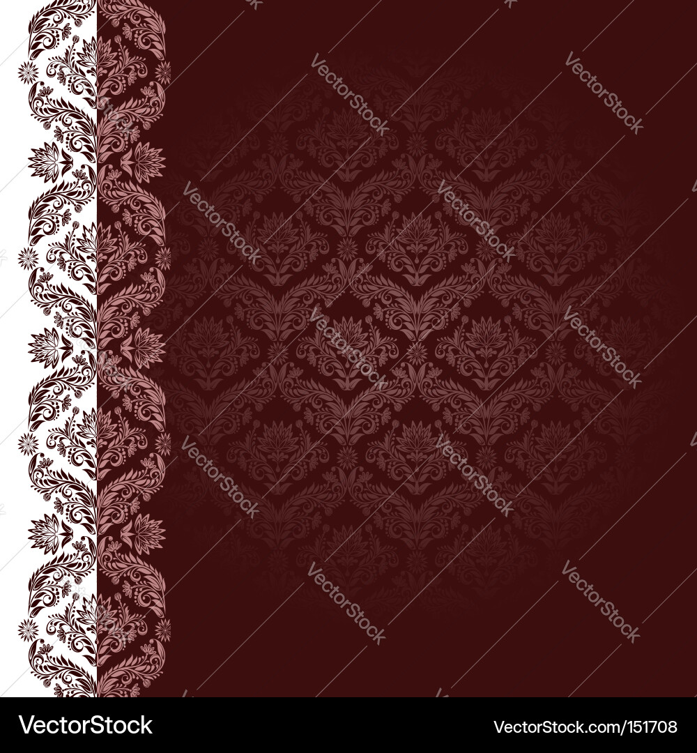 Dark Floral Damask Background Vector Image