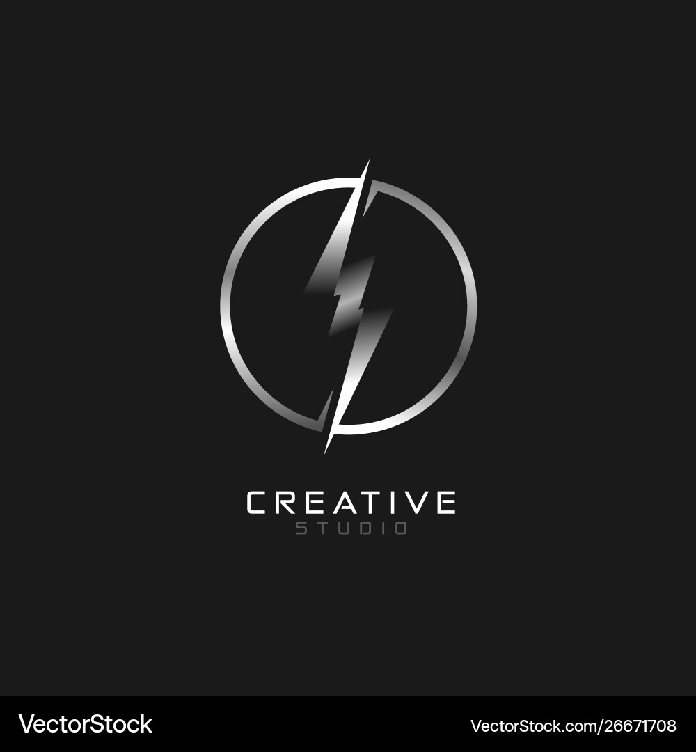 Electric Lightning Bolt Logo Royalty Free Vector Image