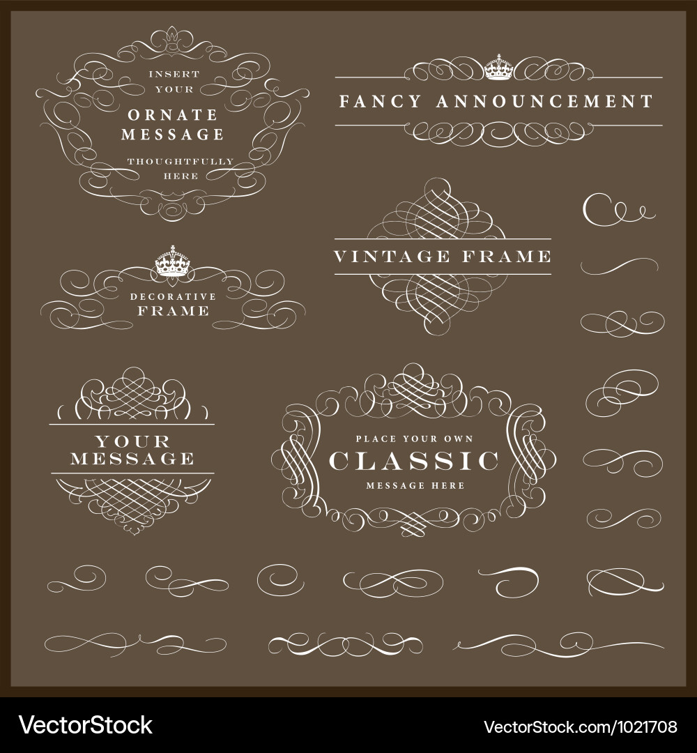 Elegant Calligraphic Frames Royalty Free Vector Image