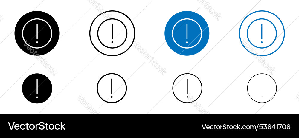 Exclamation button icon set Exclamation button icon set Vector Image
