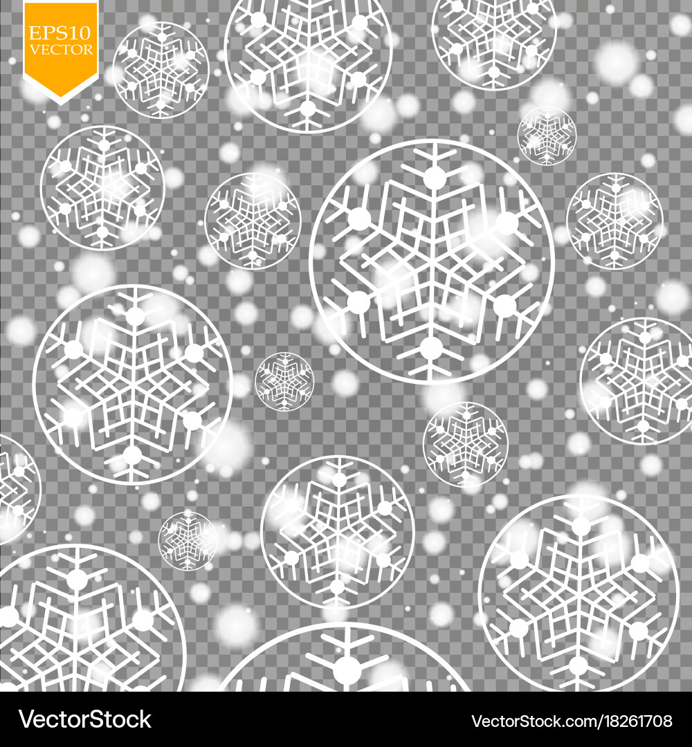Falling snow effect isolated on transparent vector image