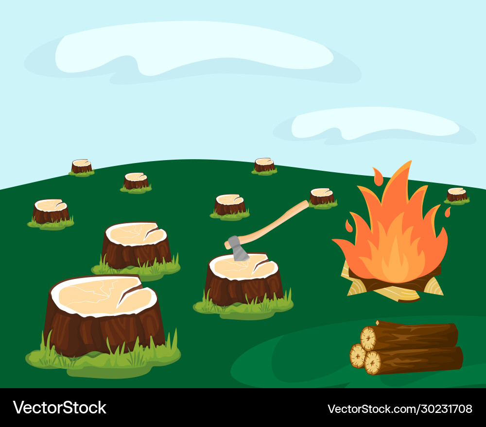 Forest Logging Damage vector image