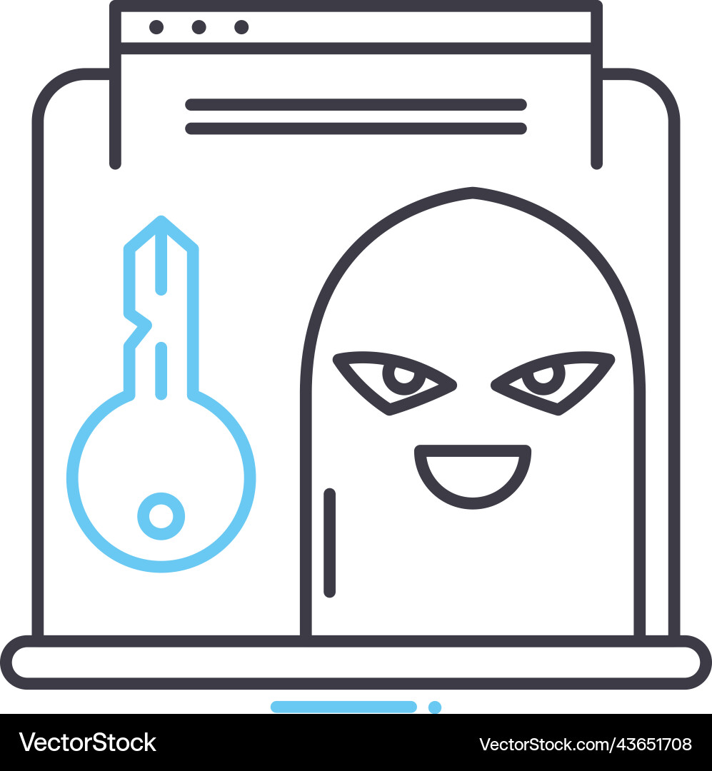 Hacker line icon outline symbol Hacker line icon outline symbol vector image