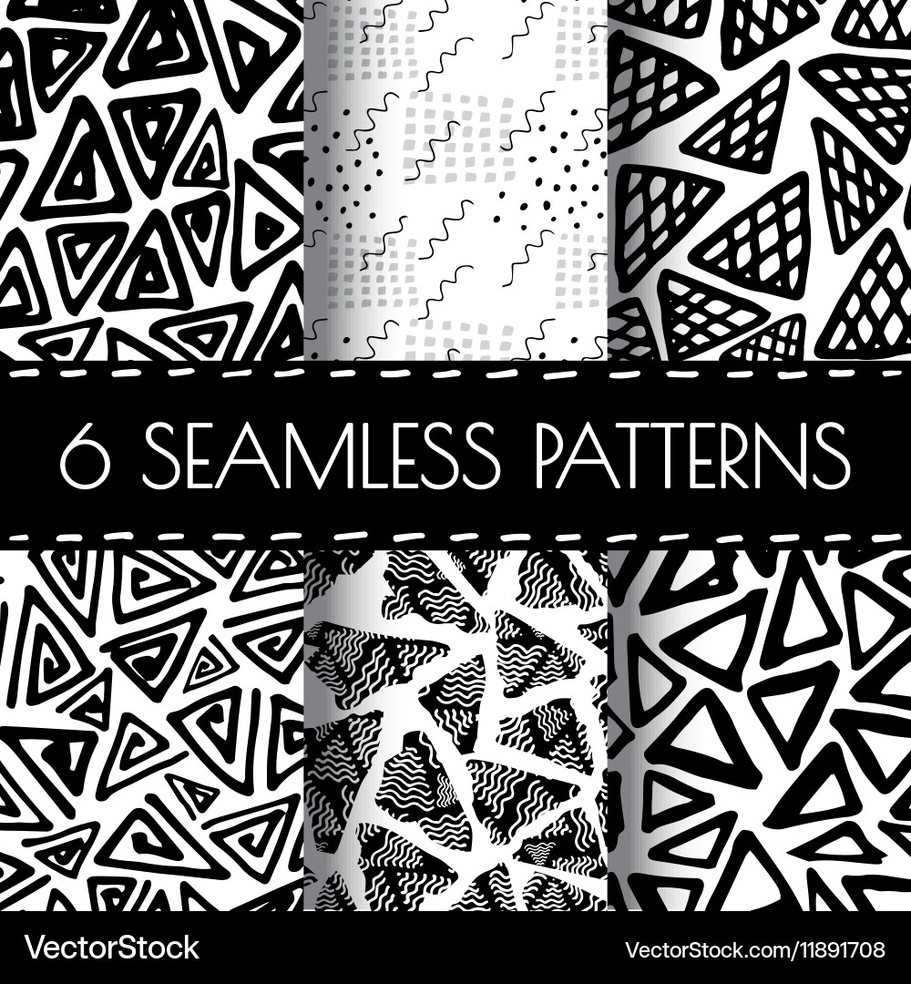 Hand drawn seamless triangle pattern vector image