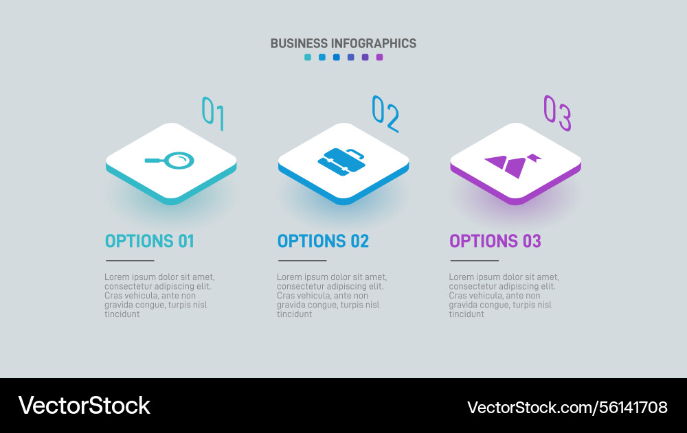 Horizontal progress bar featuring 3 arrow-shaped Vector Image