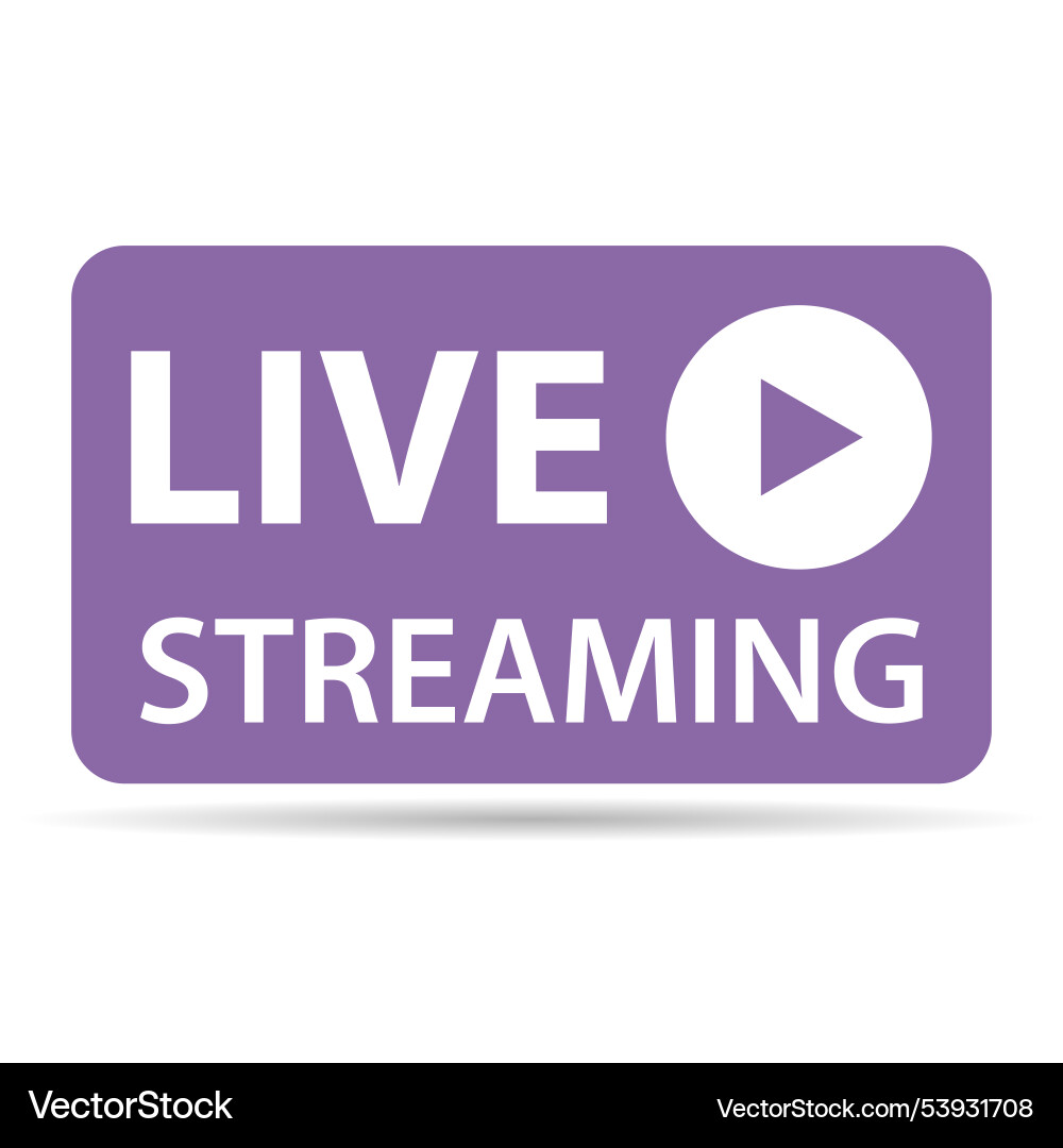Live streaming shadow icon stream button digital Live streaming shadow icon stream button digital vector image