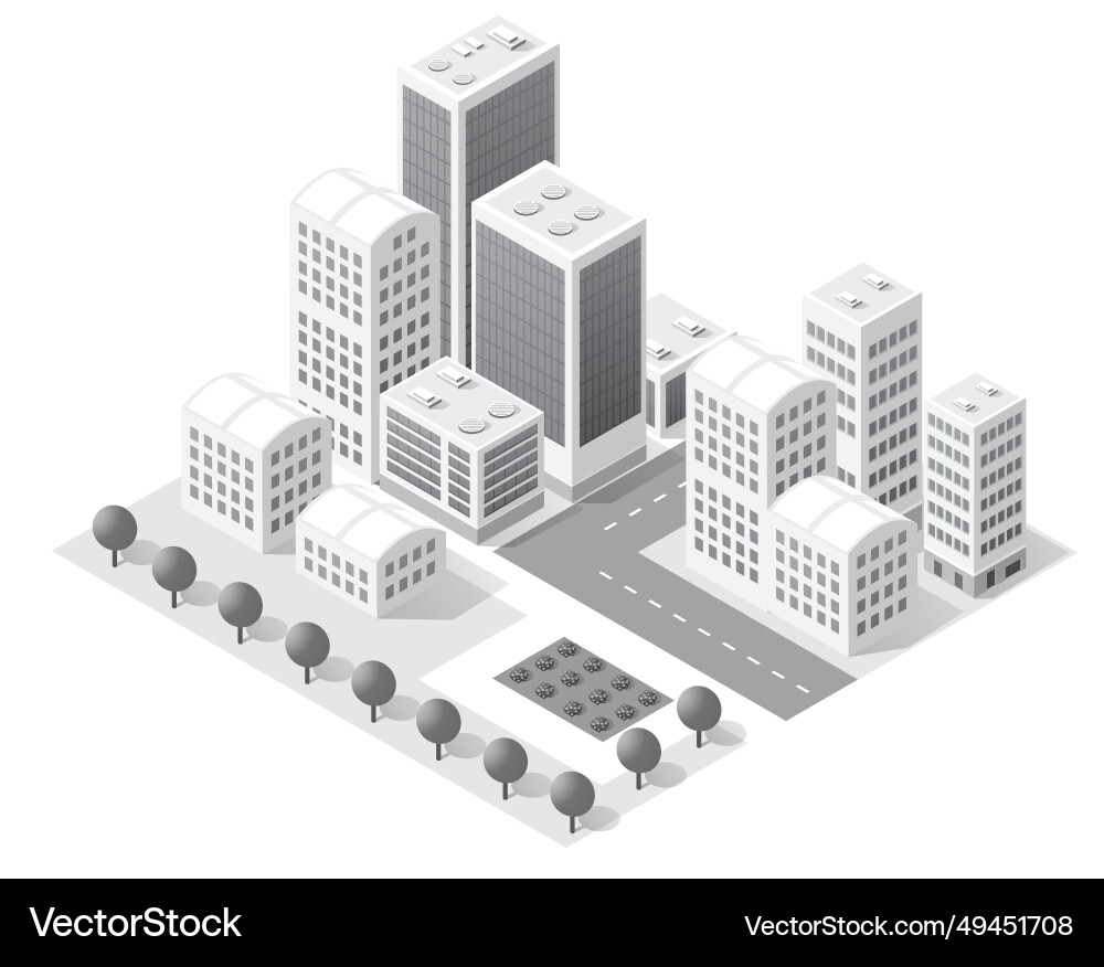 Megapolis 3d isometric three-dimensional view Megapolis 3d isometric three-dimensional view Vector Image