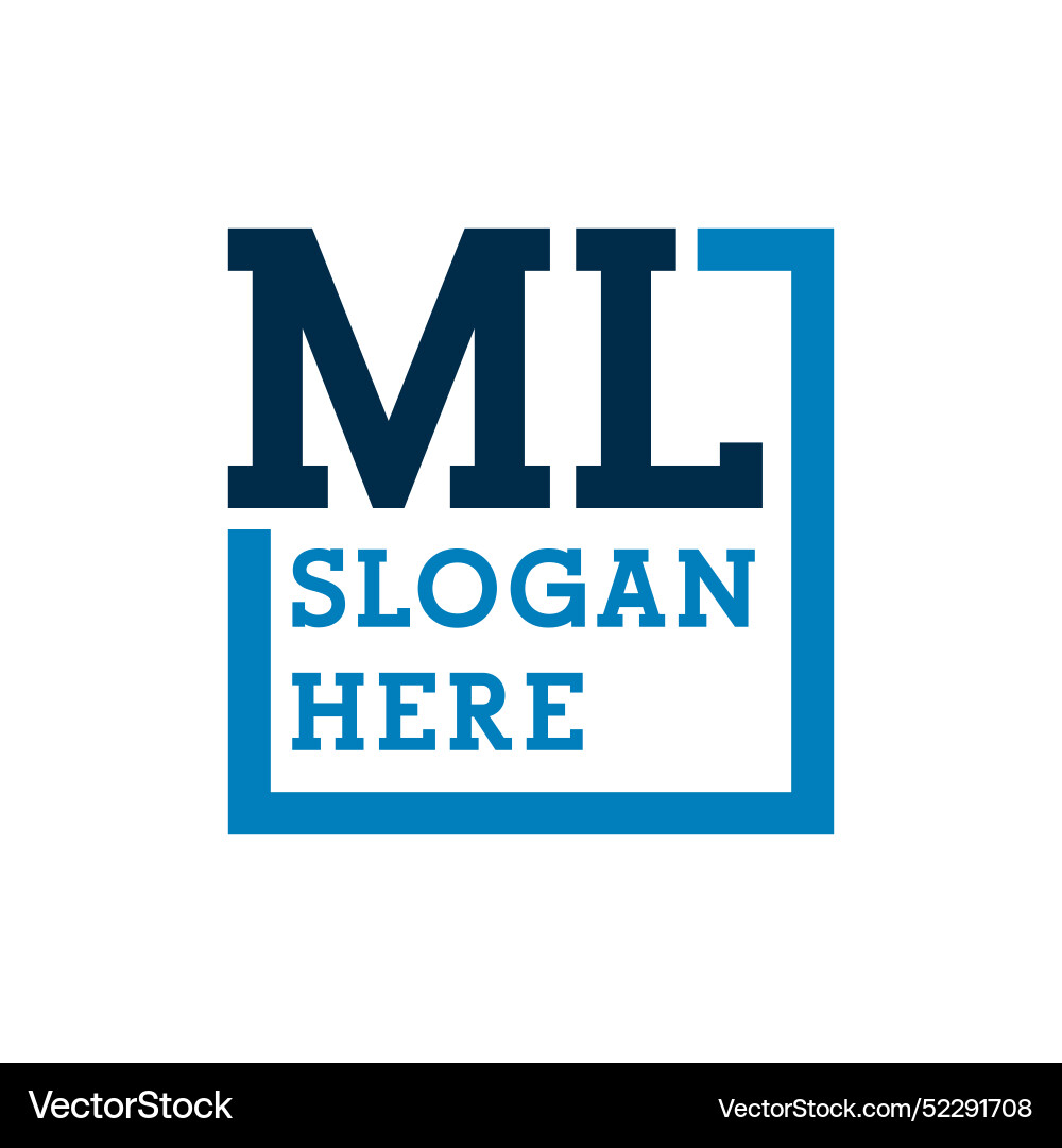 Minimale Initialen Logo Buchstaben m und l ml initial Minimale Initialen Logo Buchstaben m und l ml initial vektorbild