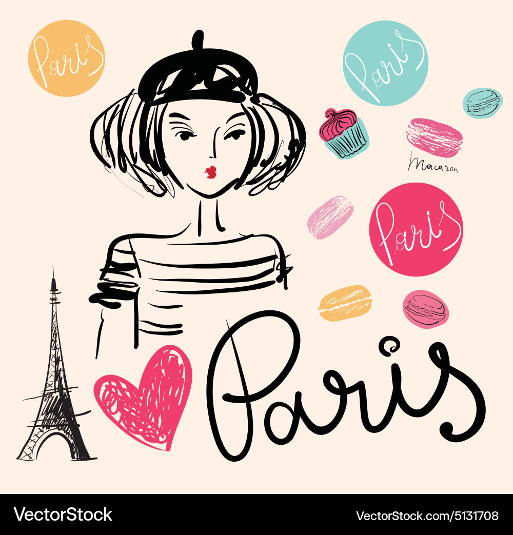 Parisian Eiffel Tower Sketch vector image