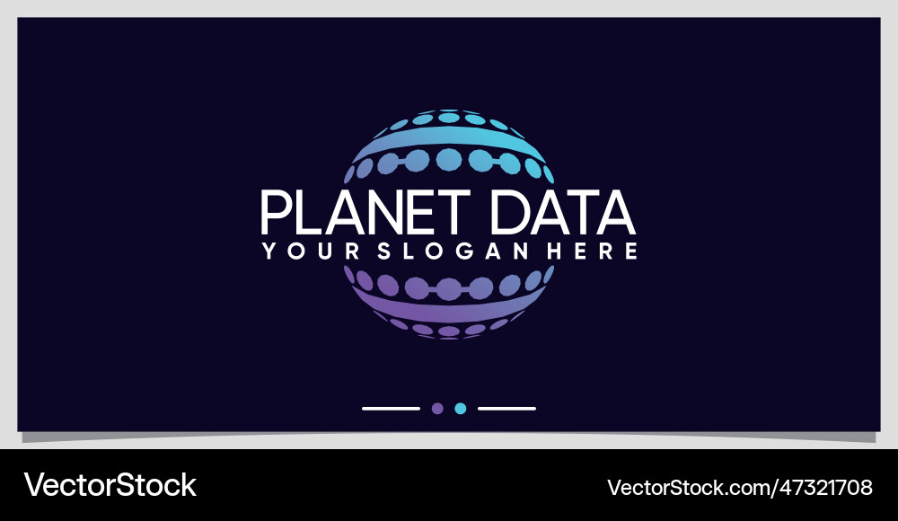 Planet data logo design technology with unique vector image