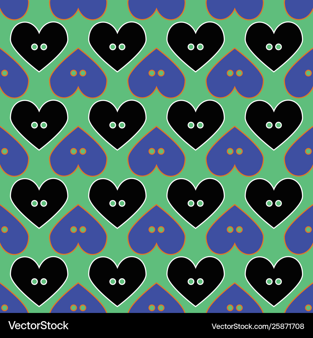 Seamless abstract retro pattern button hearts Seamless abstract retro pattern button hearts vector image