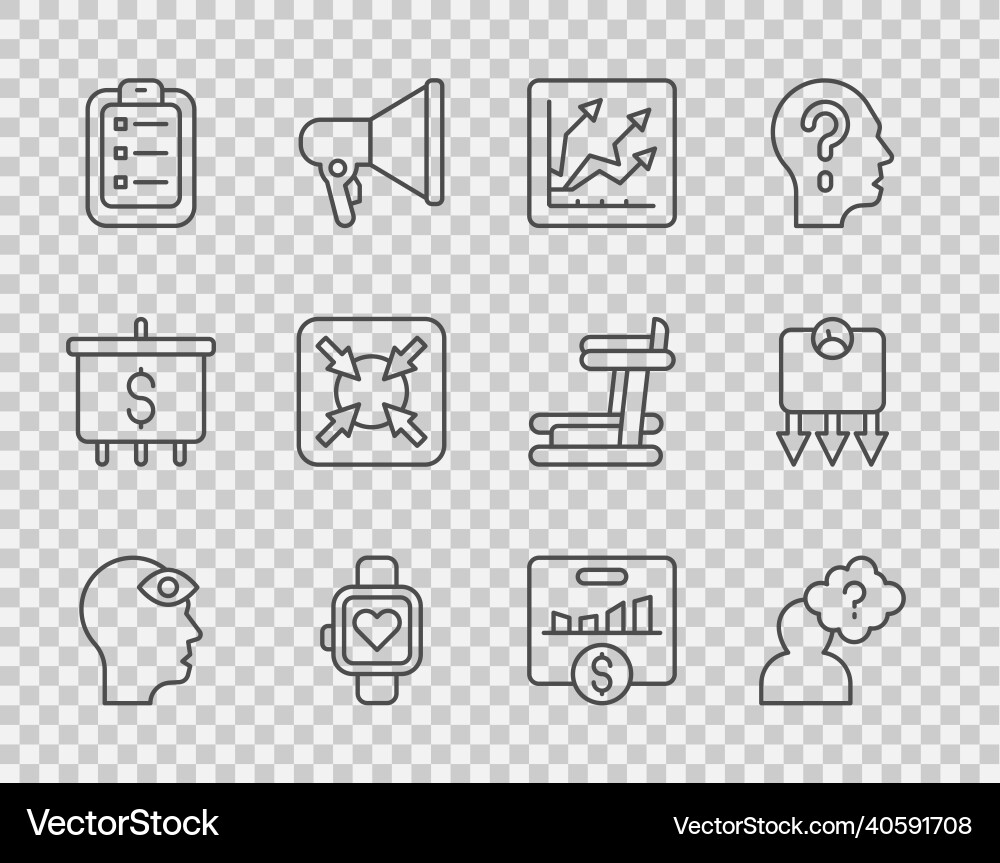 Set line man with third eye head question mark Set line man with third eye head question mark vector image
