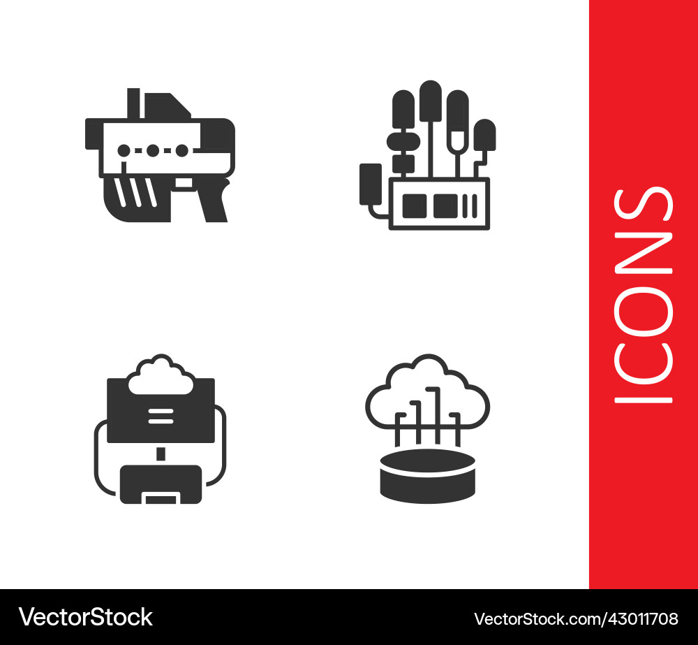 Set network cloud connection futuristic weapon Vector Image