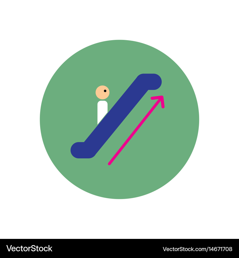 Stylish icon in color circle escalator up Vector Image