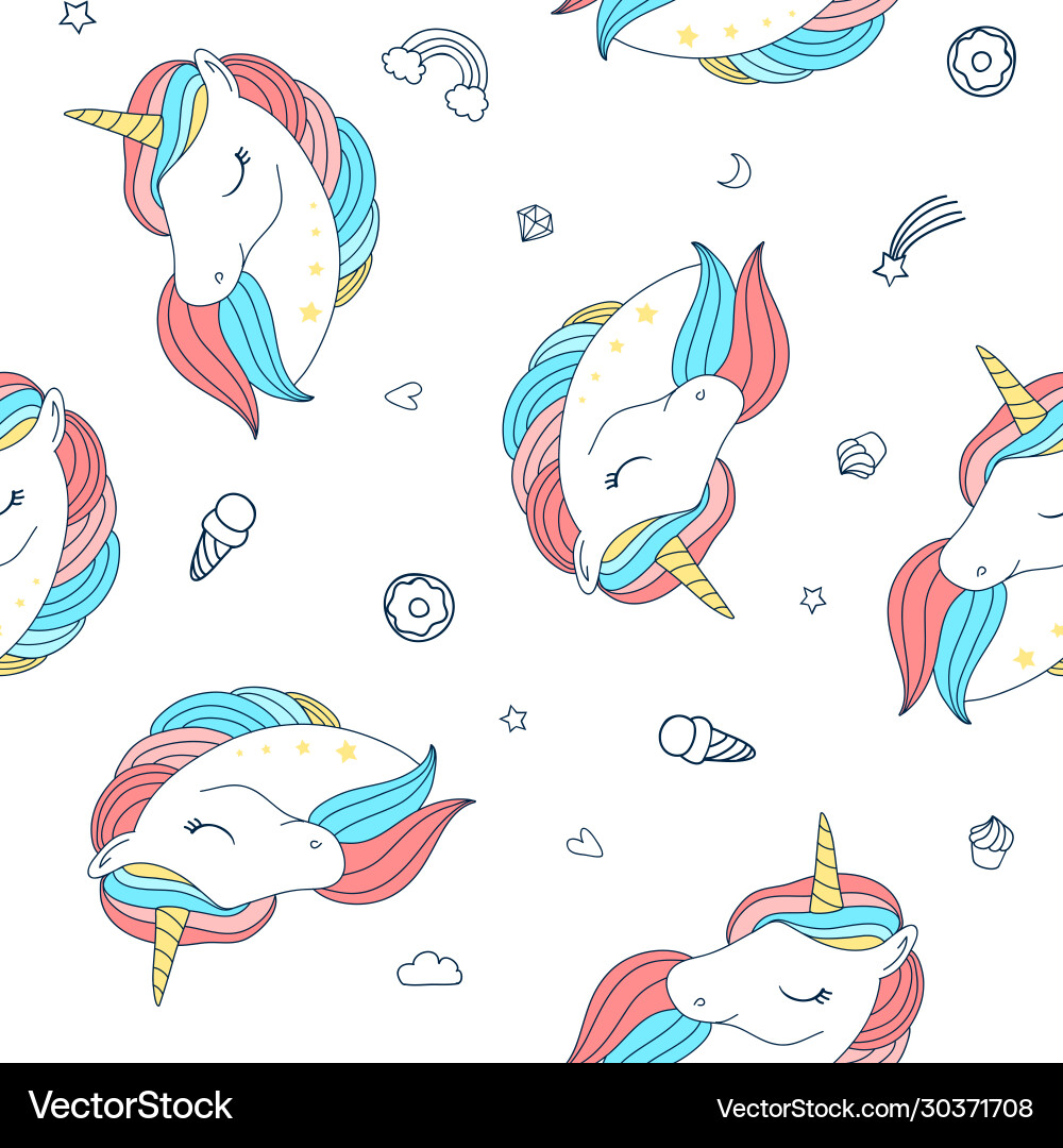 Sweet unicorn seamless pattern Sweet unicorn seamless pattern vector image
