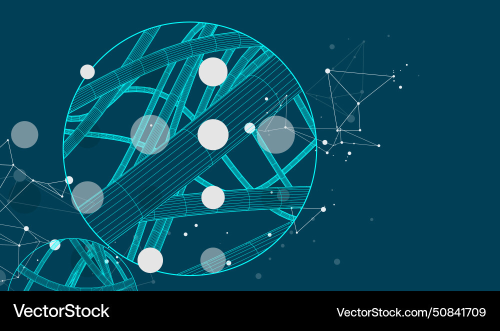 Abstract background with a wireframe dynamic Vector Image