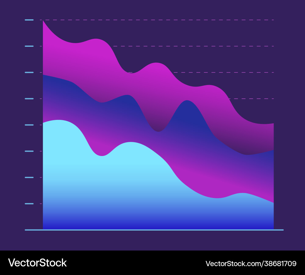 Abstract graph color line moving down concept Vector Image