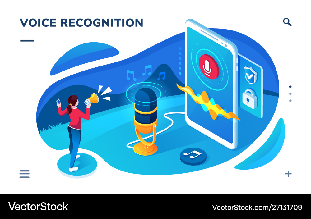 AI Voice Recognition App Screen vector image