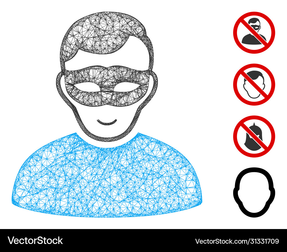 Anonymous person web mesh Anonymous person web mesh vector image