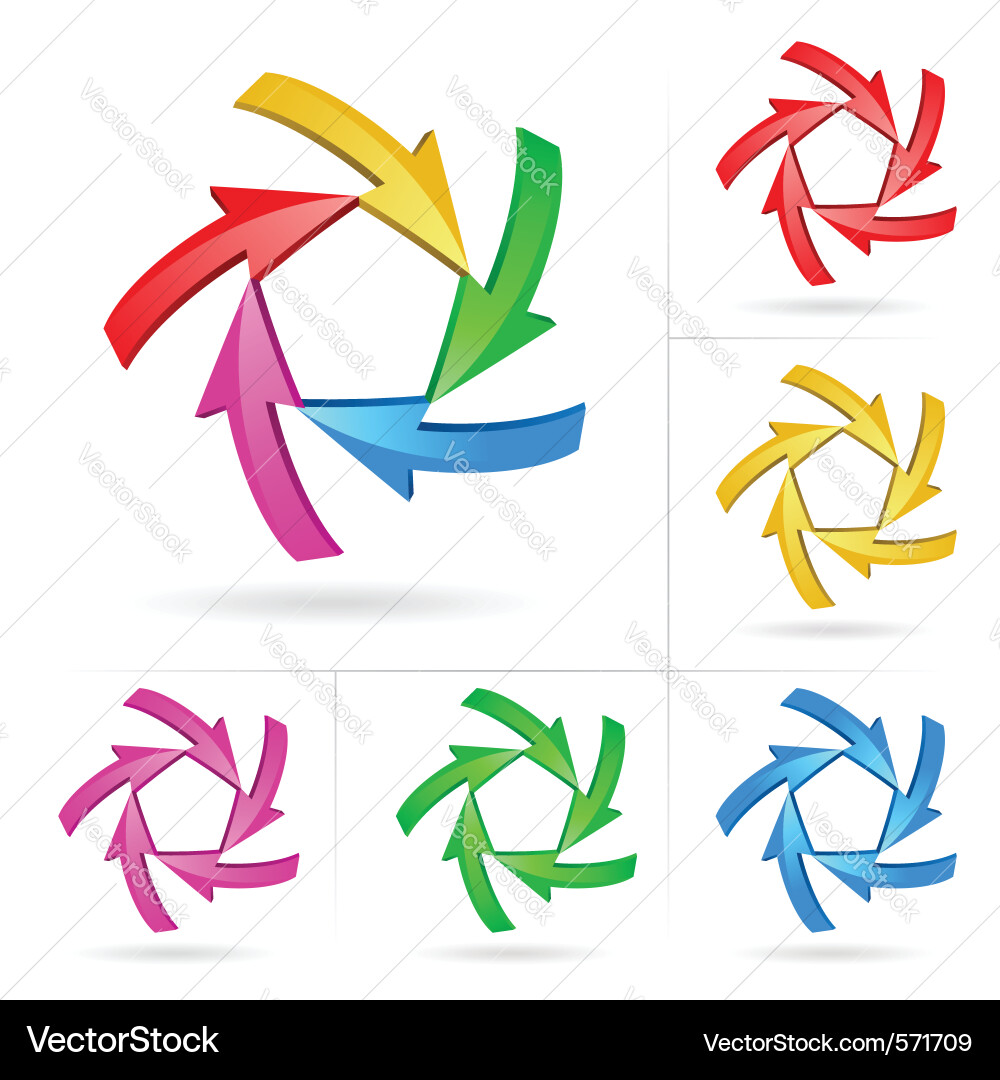 Arrow color design elements vector image