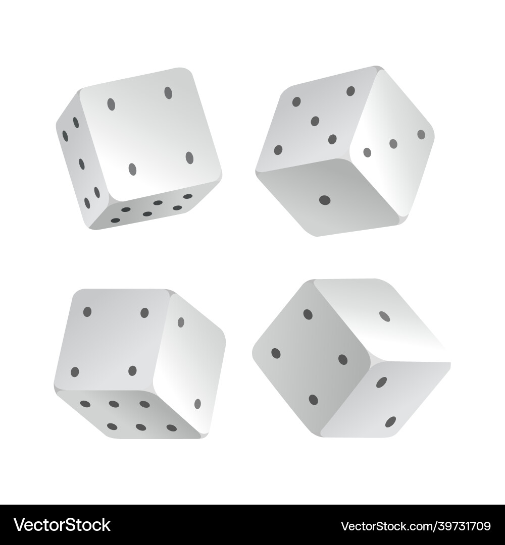 Dice - realistic white cubes with random numbers Dice - realistic white cubes with random numbers vector image
