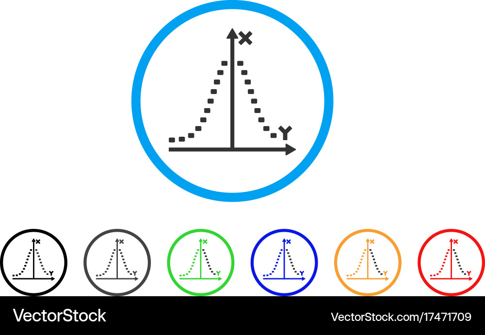 Dotted gauss plot rounded icon vector image