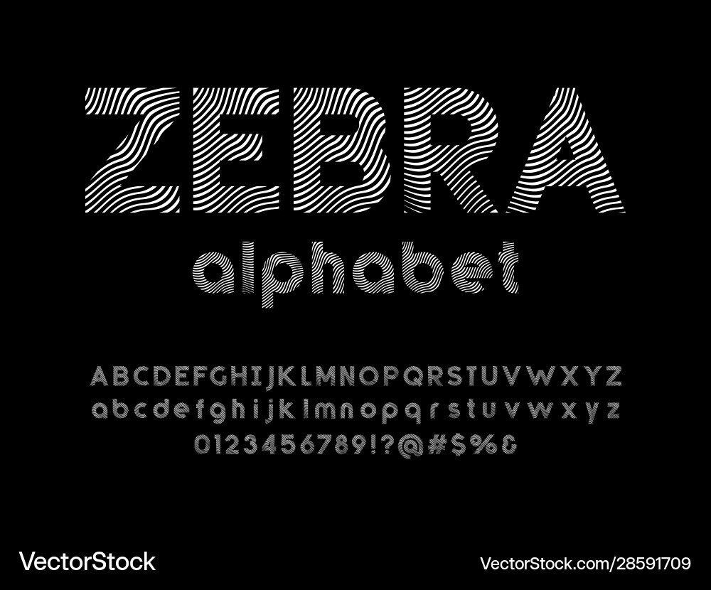Dynamic Stripe Font vector image
