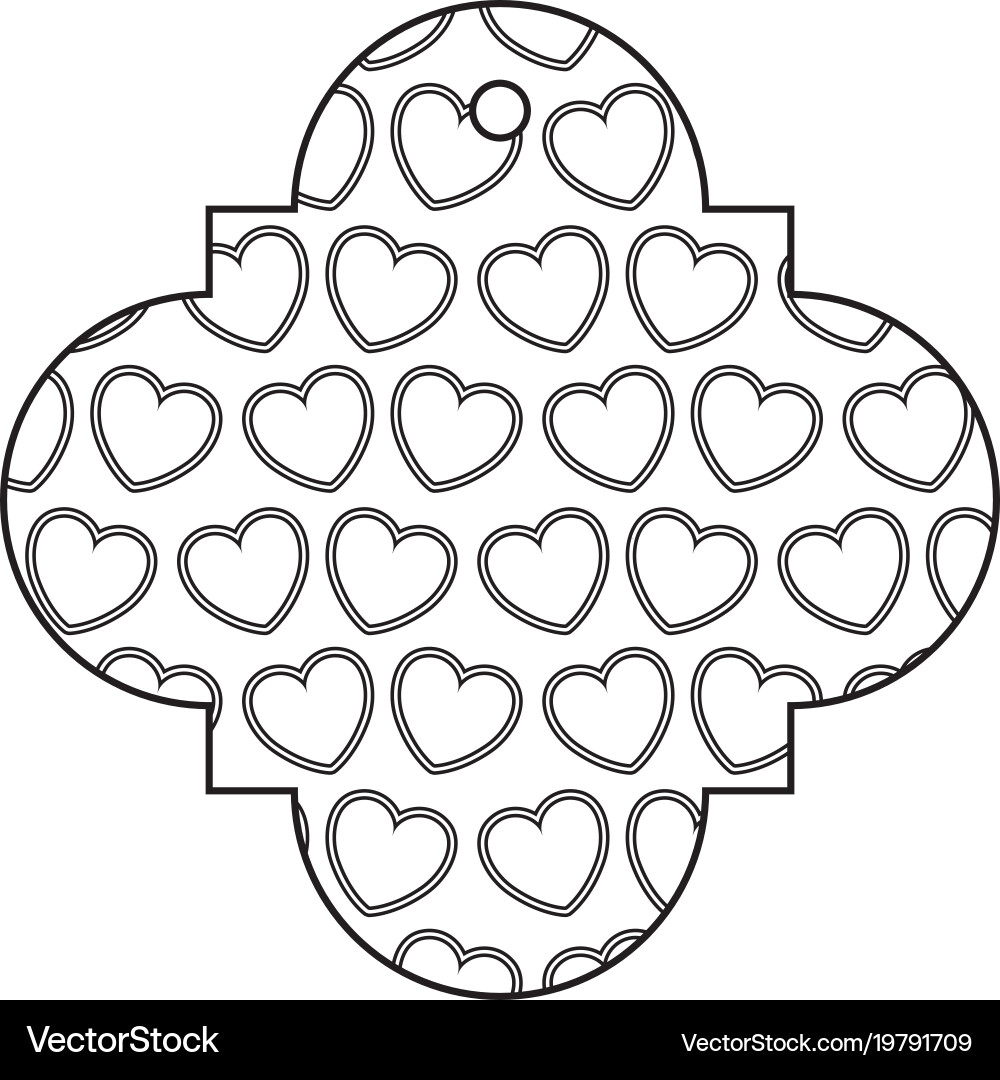 Elegant frame with hearts pattern background Vector Image