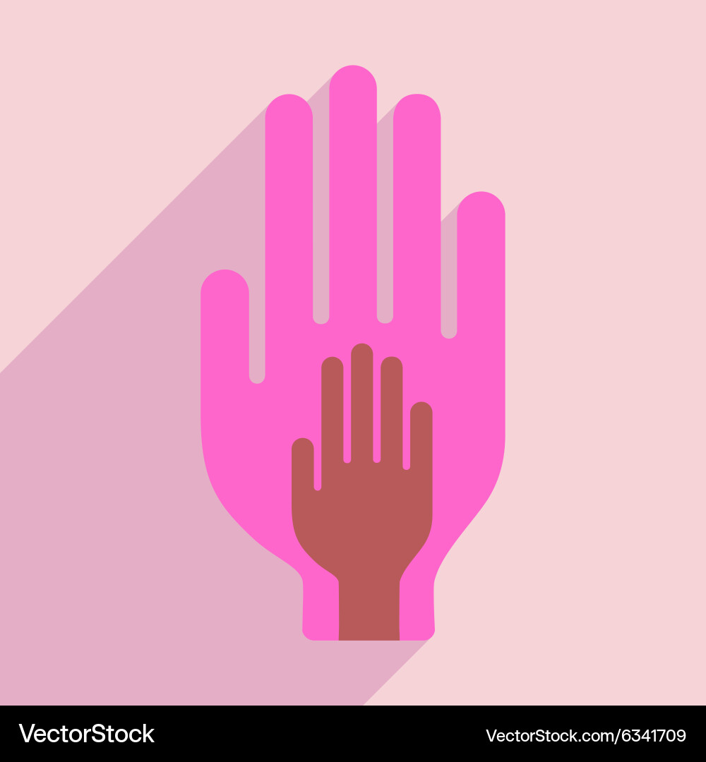 Flat with shadow icon and mobile application trust vector image