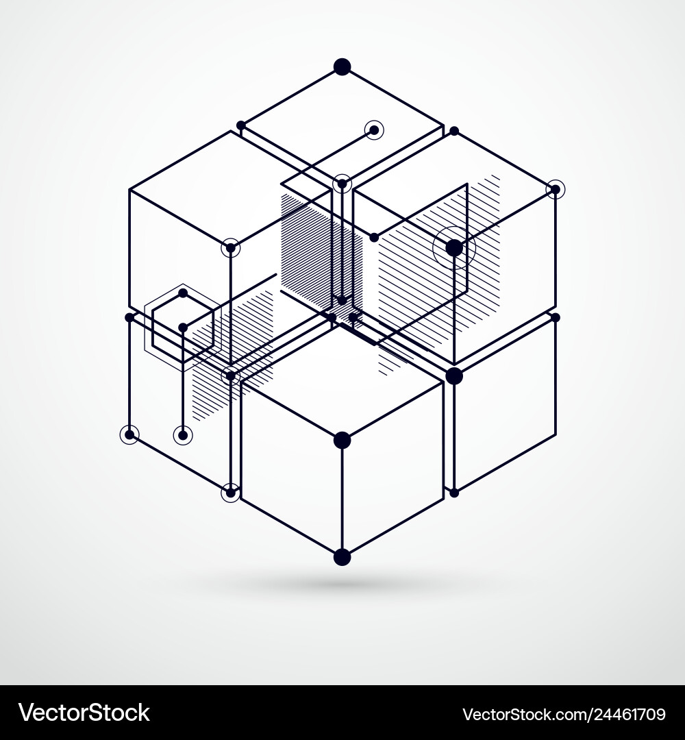 Geometric Mesh Cube Pattern vector image