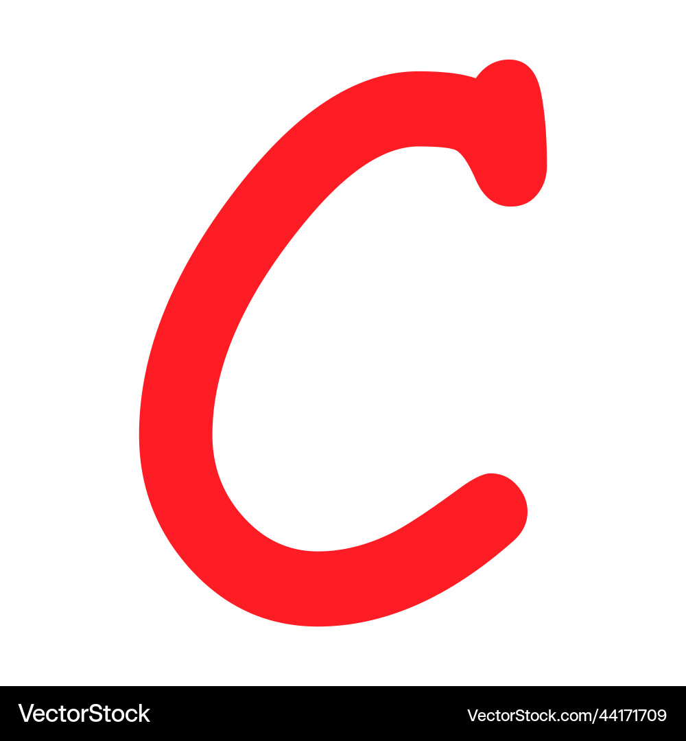 Grade result c hand drawn icon in red color test Grade result c hand drawn icon in red color test Vector Image