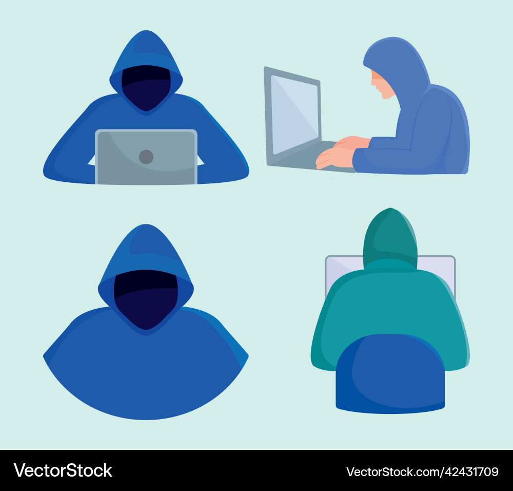 Hacker und Computer vektorbild